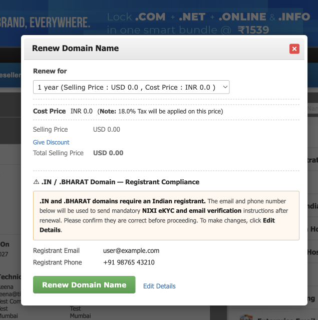 Renew Domain